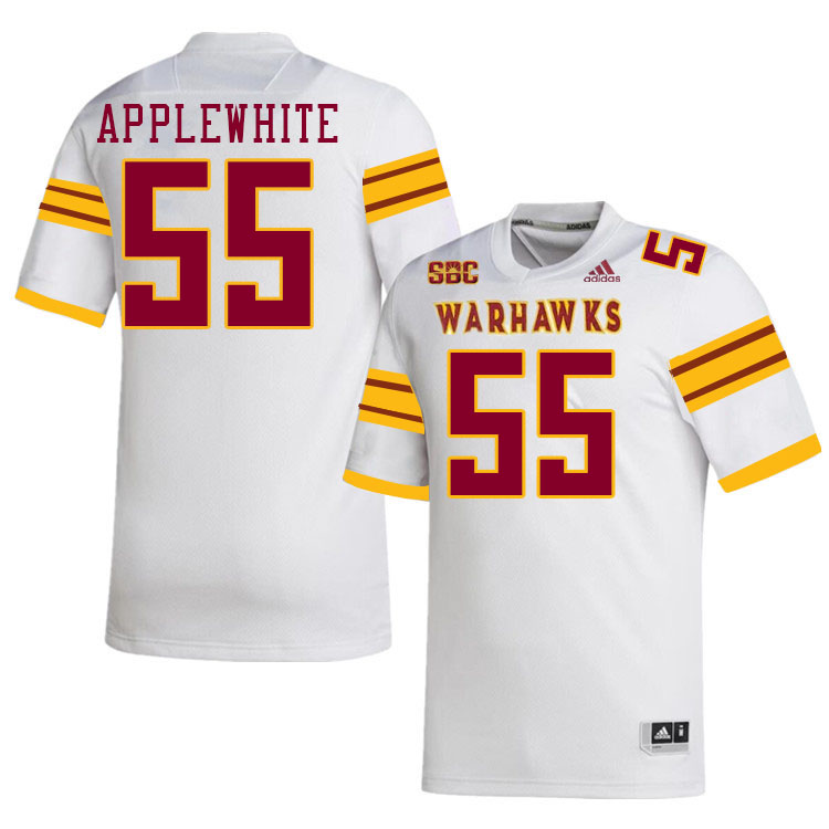 #55 David Applewhite Louisiana-Monroe Warhawks College Football Jerseys Stitched-White